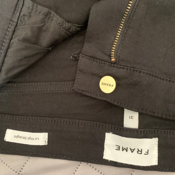 FRAME DENIM Film Noir Le High Straight Raw Stagger Jeans Size 31 - Picture 7 of 12